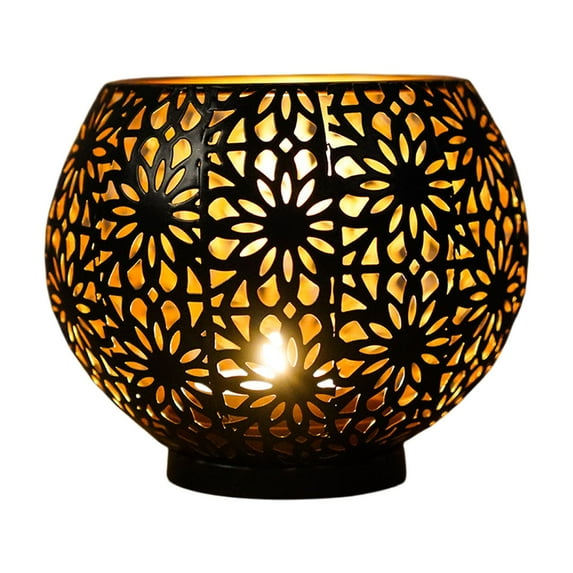 YFTDEF Spherical Candlestick Holder, Iron Candle Stand, Floral Shape, Vintage Home Decor, Ornaments for Living Room, Bedroom, Weddings, Cozy Atmosphere Decoration