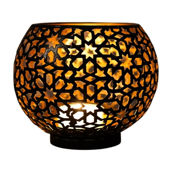 YFTDEF Spherical Candlestick Holder, Iron Candle Stand, Floral Shape, Vintage Home Decor, Ornaments for Living Room, Bedroom, Weddings, Cozy Atmosphere Decoration