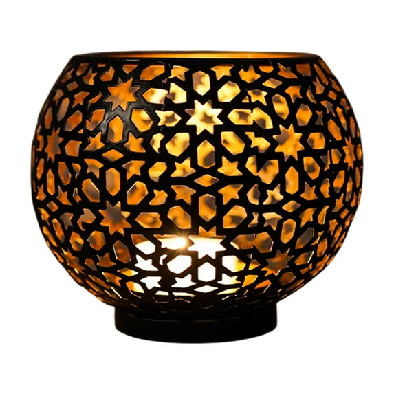 YFTDEF Spherical Candlestick Holder, Iron Candle Stand, Floral Shape, Vintage Home Decor, Ornaments for Living Room, Bedroom, Weddings, Cozy Atmosphere Decoration