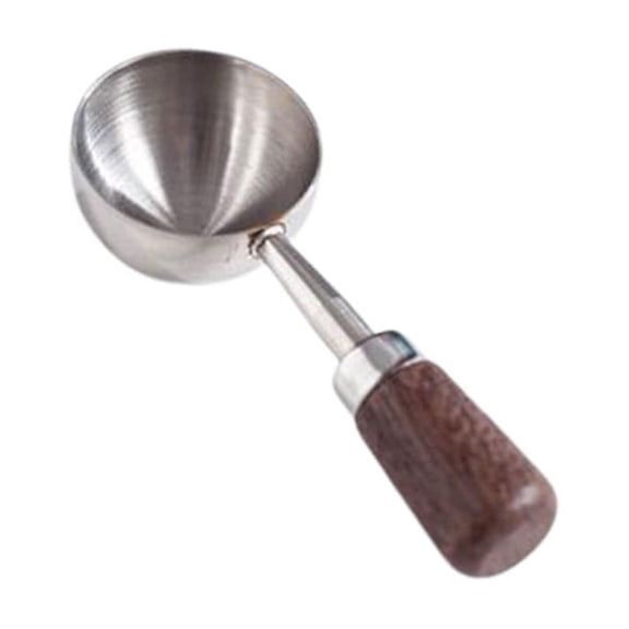 YFTDEF Stainless Steel Coffee Measuring Spoon, Walnut Wood Handle, 15ml 30ml Options, Elegant Design, Ideal for Coffee, Tea, Baking, Seasoning, Kitchen Essential
