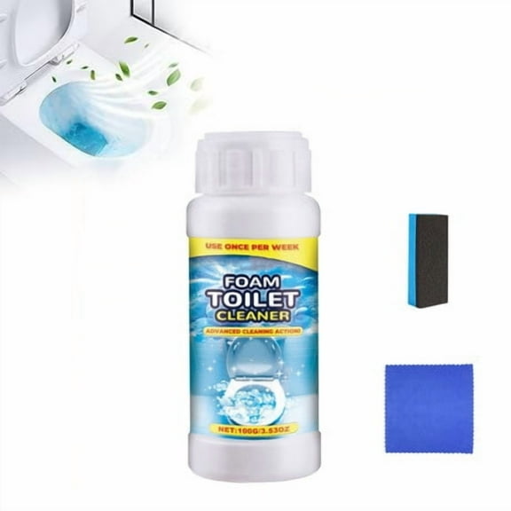 YFTDEF Toilet Bowl Cleaner, 0.22lb Powerful Stain Remover with Deep Penetration Formula, Sponge Wiping to Remove Stains, Deodorizing Bathroom Cleaner for Porcelain Surfaces, 1 Pcs