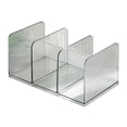 thumbnail image 1 of YFTDEF Transparent Acrylic File Organizer for Desk, Clear Magazine File Holder with 3 Vertical Compartments Rack, Desk Organizer Office Supplies Stand Bookshelf - 10.2×5.9 in, 1 of 4