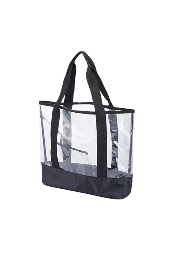 YFTDEF Trendy Clear Beach Bag, Large Capacity Tote Handbag, Waterproof and Easy to Clean, Perfect for Summer Vacations and Poolside Fun, Ideal for Travel Enthusiasts