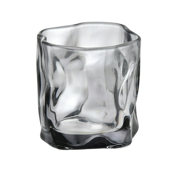 YFTDEF Twisted Glass Cup, Capacity 5.74oz, Multicolor Thickened Whiskey Beer Glass, Unique Design for Home Bar, Perfect for Casual Drinking and Hydration, Gray