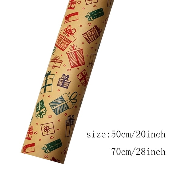 YFTDEF Vintage Christmas Kraft Wrapping Paper, Assorted Holiday Designs, Eco-Friendly Thick Paper, Perfect for Gift Wrapping and Crafts, Ideal for Christmas and Special Occasions