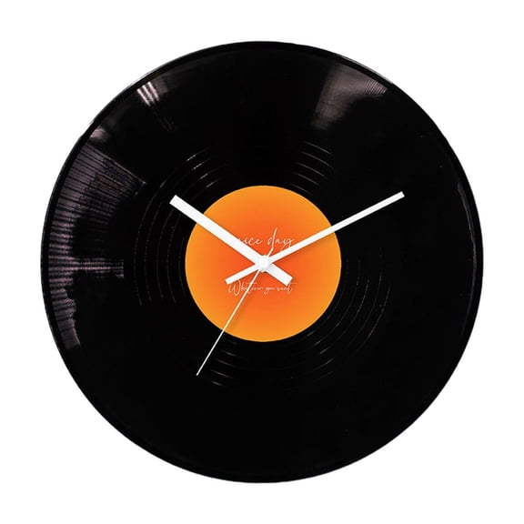 YFTDEF Vinyl Record Wall Clock, Vintage Design, Unique Home Decor, Nostalgic Ambiance, Living Room Decoration, Ideal Gift for Music Lovers, Durable and Stylish