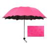 YFTDEF Water Activated Floral Print Umbrella, 8 Ribs Manual Open Folding Parasol, Waterproof Black Coated UV Protection, Unfolded Folded, For Women Outdoor Travel Beach Hiking Daily Use