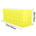 thumbnail image 1 of YFTDEF Yellow Tulle Table Skirt, 6ft Table Skirt for Rectangle Table, Birthday Party Decorations, Shower Parties, Cake Dessert Table Decorations, Five-Layer Ruffle Table Skirting, 1 of 2