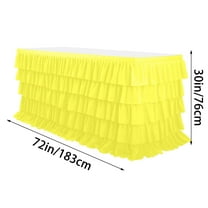 YFTDEF Yellow Tulle Table Skirt, 6ft Table Skirt for Rectangle Table, Birthday Party Decorations, Shower Parties, Cake Dessert Table Decorations, Five-Layer Ruffle Table Skirting