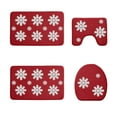 thumbnail image 1 of YFTDEY Christmas Bathroom Rug Set, 4 Piece Snowflake Design, Non-Slip and Absorbent, Washable Rugs for Festive Holiday Decor, Bath Mat and Toilet Cover Set, 1 of 4
