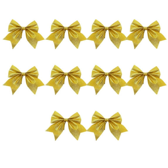 YFTDEY Christmas Decorative Bow 10 Pack, Festival Knot, High-Quality Plastic for Gift Wrapping, Tree Decorations, Holiday Party Decor, Versatile Home Decoration