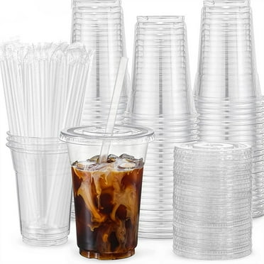 YFTDEY Clearance Disposable Milk Tea Cup – Plastic Cold Drink Cup, Fruit Lemon Tea Cup, High Transparency 360ml Commercial Coffee Cup, Disposable Drinkware
