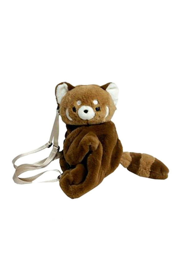 Cute Stuffed Doll Backpack, Soft Travel Bag, Adjustable Strap, Plush Raccoon Design, Perfect Gift for Birthdays and Holidays, Indoor and Outdoor Use