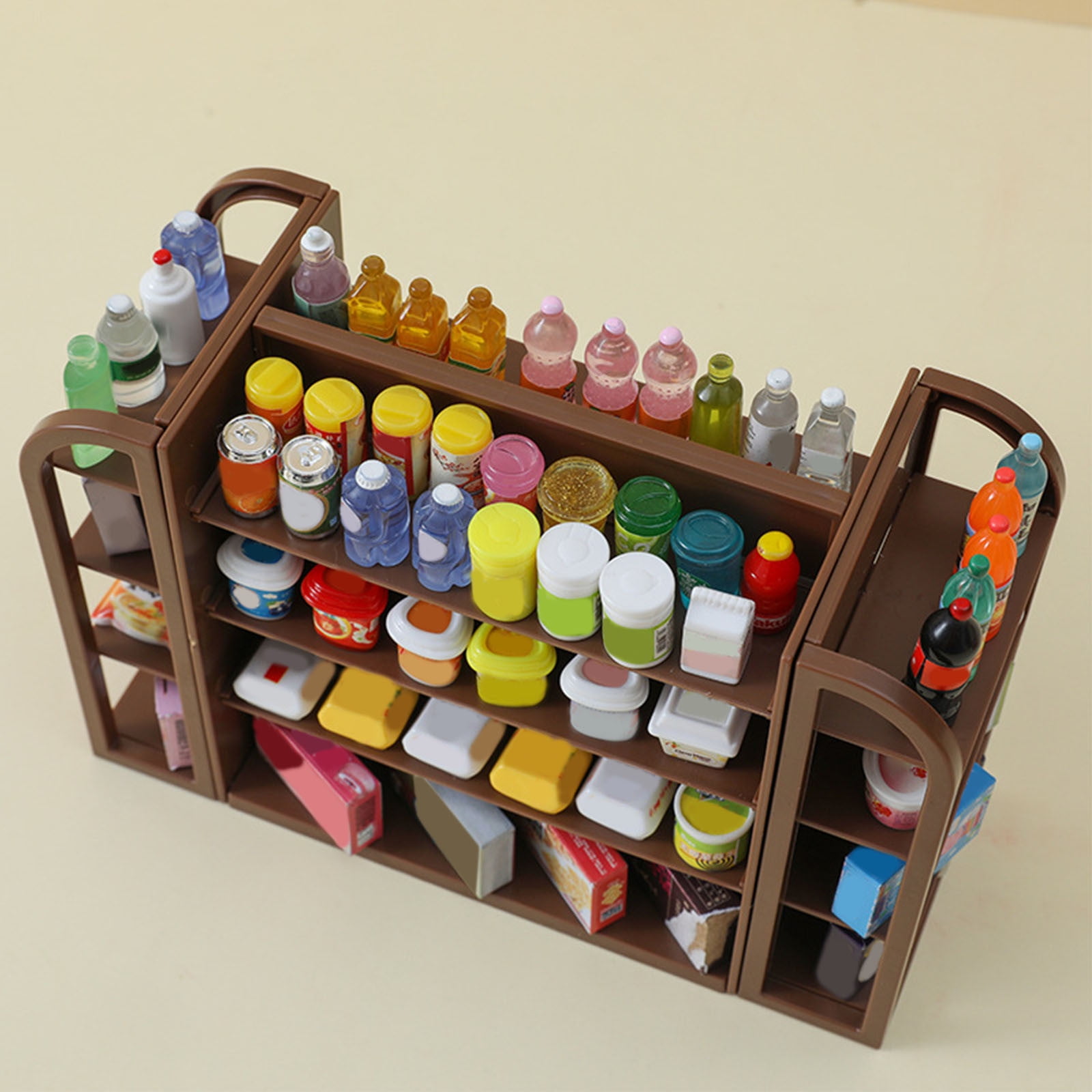 Miniature Collection Rack YFTDEY Miniature Supermarket Display Rack – 4-Sided Shelves for ...