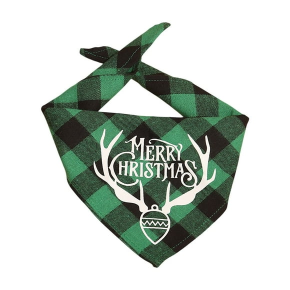 YFTDEY Pet Christmas Bandana, Tartan Plaid Dog Scarf, Merry Christmas Costume, Soft Comfortable Fabric, Multi-Purpose Accessories for Dogs and Cats, Ideal Holiday Gift