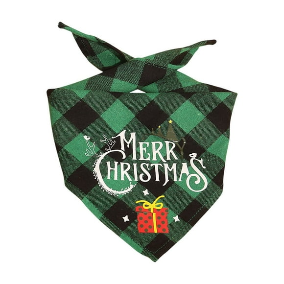 YFTDEY Pet Christmas Bandana, Tartan Plaid Dog Scarf, Merry Christmas Costume, Soft Comfortable Fabric, Multi-Purpose Accessories for Dogs and Cats, Ideal Holiday Gift