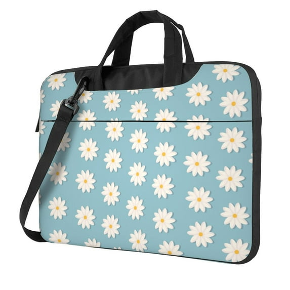 YFYANG 13 inch Universal Laptop Bag Oxford Cloth Laptop Sleeve, Multi-functional Blue Floral Pattern Notebook Computer Messenger Bag Handbag