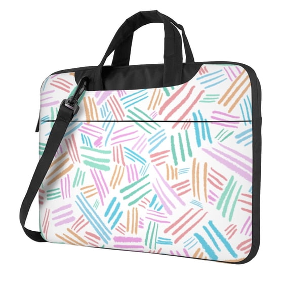 YFYANG 13 inch Universal Laptop Bag Oxford Cloth Laptop Sleeve, Multi-functional Colorful Line Texture Notebook Computer Messenger Bag Handbag