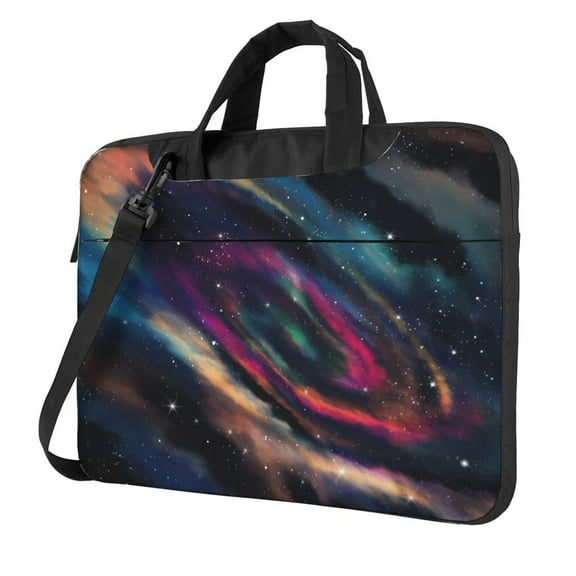 YFYANG 13 inch Universal Laptop Bag Oxford Cloth Laptop Sleeve, Multi-functional Colorful Watercolor Galaxy Notebook Computer Messenger Bag Handbag