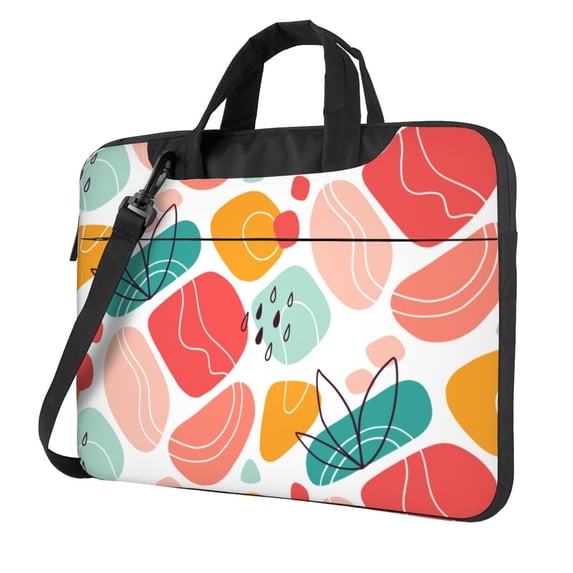 YFYANG 13 inch Universal Laptop Bag Oxford Cloth Laptop Sleeve, Multi-functional Geometric Abstract Graffiti Notebook Computer Messenger Bag Handbag