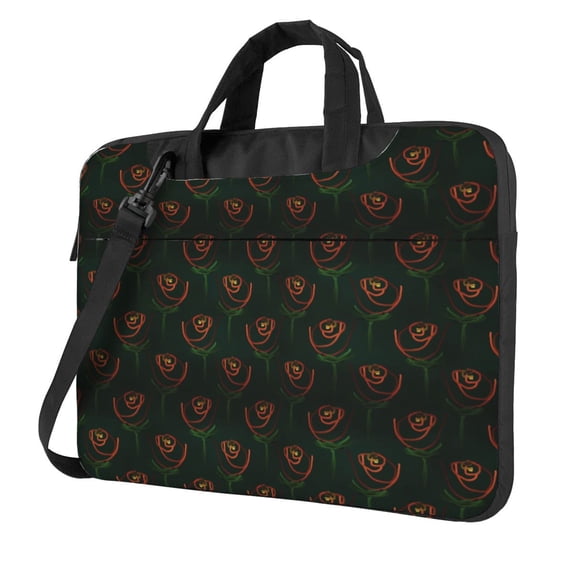 YFYANG 13 inch Universal Laptop Bag Oxford Cloth Laptop Sleeve, Multi-functional Orange Line Rose Texture Notebook Computer Messenger Bag Handbag