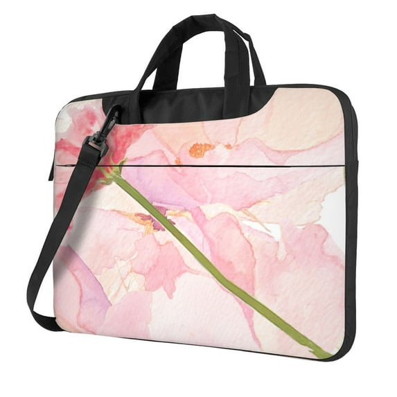 YFYANG 13 inch Universal Laptop Bag Oxford Cloth Laptop Sleeve, Multi-functional Pink Rose Art Notebook Computer Messenger Bag Handbag