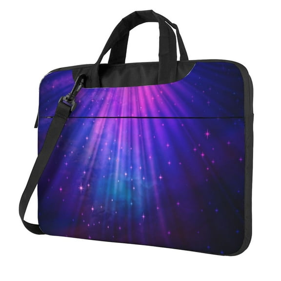 YFYANG 13 inch Universal Laptop Bag Oxford Cloth Laptop Sleeve, Multi-functional Purple Star Pattern Notebook Computer Messenger Bag Handbag