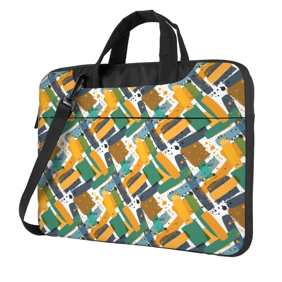 YFYANG 13 inch Universal Laptop Bag Oxford Cloth Laptop Sleeve, Multi-functional Abstract Vintage Watercolor Textures Notebook Computer Messenger Bag Handbag