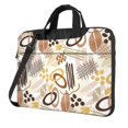 thumbnail image 1 of YFYANG 13 inch Universal Laptop Bag Oxford Cloth Laptop Sleeve, Multi-functional Brown Abstract Geometric Graffiti Notebook Computer Messenger Bag Handbag, 1 of 8