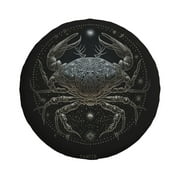 YFYANG 14'' Tire Cover, Cancer Pattern Universal Spare Wheel Covers, Dust-Proof, Water-Proof, Sun-Proof and Corrosion-Proof