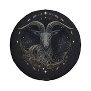 YFYANG 14'' Tire Cover, Capricorn Pattern Universal Spare Wheel Covers, Dust-Proof, Water-Proof, Sun-Proof and Corrosion-Proof