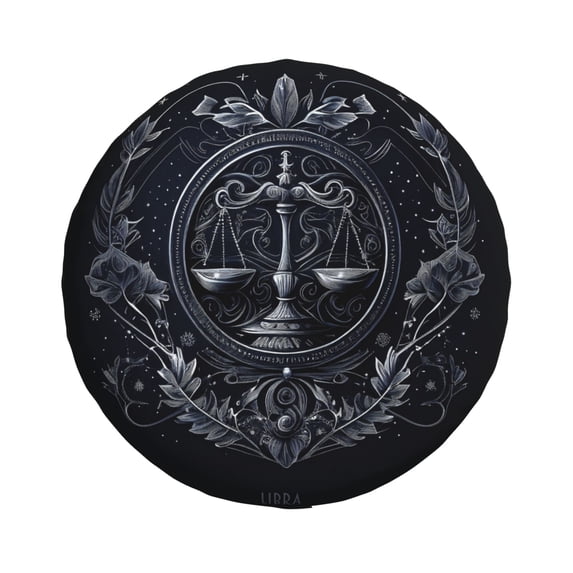YFYANG 14'' Tire Cover, Libra Pattern Universal Spare Wheel Covers, Dust-Proof, Water-Proof, Sun-Proof and Corrosion-Proof