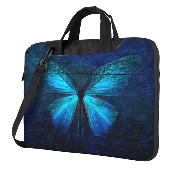 YFYANG 14 inch Universal Laptop Bag Oxford Cloth Laptop Sleeve, Multi-functional Dreamy Butterfly Texture Notebook Computer Messenger Bag Handbag