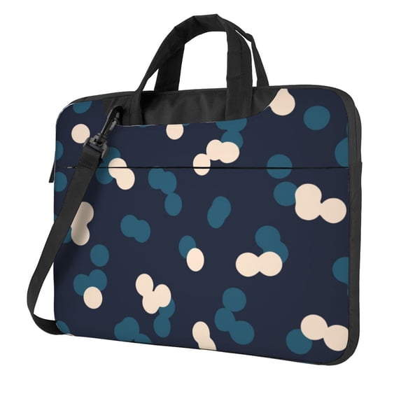 YFYANG 14 inch Universal Laptop Bag Oxford Cloth Laptop Sleeve, Multi-functional Vintage Blue Dot Pattern Notebook Computer Messenger Bag Handbag
