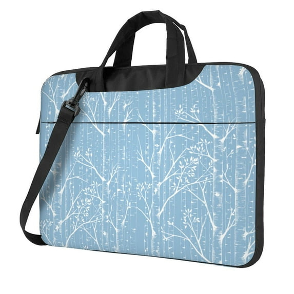 YFYANG 15.6 inch Universal Laptop Bag Oxford Cloth Laptop Sleeve, Multi-functional Blue Branch Texture Notebook Computer Messenger Bag Handbag