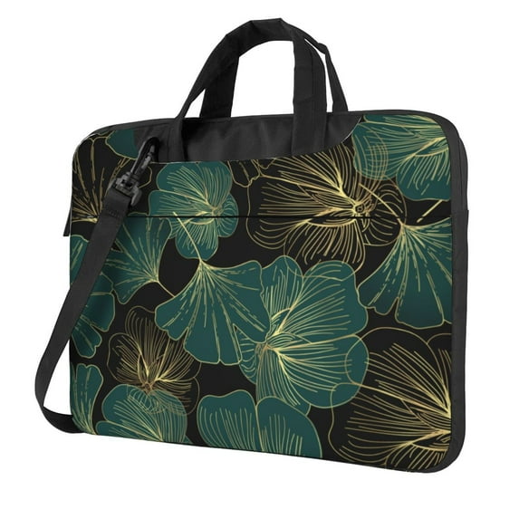YFYANG 15.6 inch Universal Laptop Bag Oxford Cloth Laptop Sleeve, Multi-functional Ginkgo Leaf Texture Notebook Computer Messenger Bag Handbag