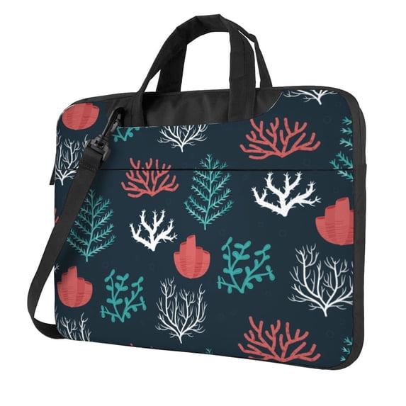 YFYANG 15.6 inch Universal Laptop Bag Oxford Cloth Laptop Sleeve, Multi-functional Colorful Coral Graffiti Pattern Notebook Computer Messenger Bag Handbag