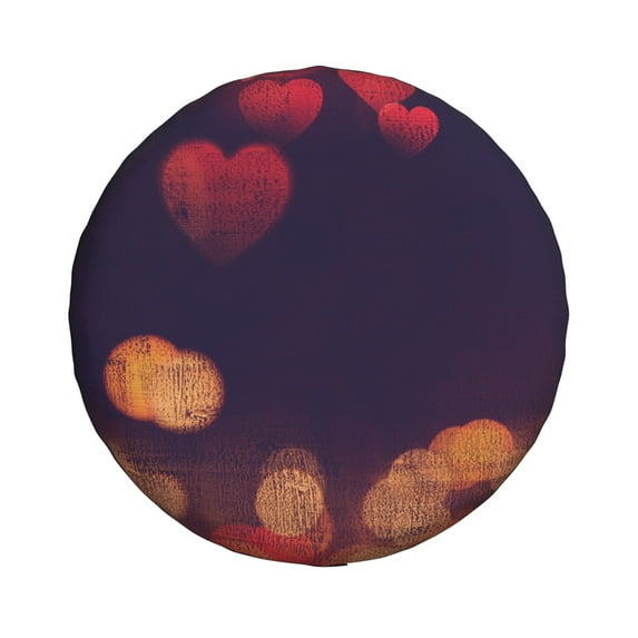 YFYANG 17'' Tire Cover, Love Heart Texture Pattern Universal Spare Wheel Covers, Dust-Proof, Water-Proof, Sun-Proof and Corrosion-Proof
