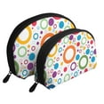 thumbnail image 1 of YFYANG 2 Piece Women's Portable Makeup Bags, Colorful Circle Pattern Clutch Travel Toilet Bags Cosmetic Organizer, 1 of 7