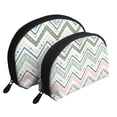thumbnail image 1 of YFYANG 2 Piece Women's Portable Makeup Bags, Green Abstract Vintage Texture Clutch Travel Toilet Bags Cosmetic Organizer, 1 of 7