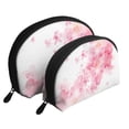 thumbnail image 1 of YFYANG 2 Piece Women's Portable Makeup Bags, Pink Watercolor Flowers Clutch Travel Toilet Bags Cosmetic Organizer, 1 of 7