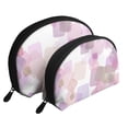 thumbnail image 1 of YFYANG 2 Piece Women's Portable Makeup Bags, Purple Watercolor Geometric Squares Clutch Travel Toilet Bags Cosmetic Organizer, 1 of 7