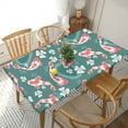 thumbnail image 1 of YFYANG 5FT Rectangular Table Cloth, Waterproof Polyester Cute Carp Floral Doodle Table Cover, Indoor Outdoor Decorative Tablecloths with Elastic Edge, 1 of 8