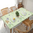thumbnail image 1 of YFYANG 5FT Rectangular Table Cloth, Waterproof Polyester Green Ocean Plants Graffiti Table Cover, Indoor Outdoor Decorative Tablecloths with Elastic Edge, 1 of 8