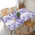 thumbnail image 1 of YFYANG 5FT Rectangular Table Cloth, Waterproof Polyester Purple Floral Line Doodle Table Cover, Indoor Outdoor Decorative Tablecloths with Elastic Edge, 1 of 8