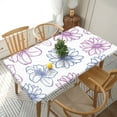 thumbnail image 1 of YFYANG 5FT Rectangular Table Cloth, Waterproof Polyester Purple Flower Graffiti Table Cover, Indoor Outdoor Decorative Tablecloths with Elastic Edge, 1 of 8