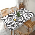 thumbnail image 1 of YFYANG 5FT Rectangular Table Cloth, Waterproof Polyester Retro Rose Texture Table Cover, Indoor Outdoor Decorative Tablecloths with Elastic Edge, 1 of 8