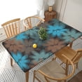 thumbnail image 1 of YFYANG 5FT Rectangular Table Cloth, Waterproof Polyester Vintage Blue Floral Texture Table Cover, Indoor Outdoor Decorative Tablecloths with Elastic Edge, 1 of 8