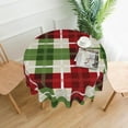 thumbnail image 1 of YFYANG 60 inch Round Table Cloth, Reusable Polyester Christmas Checker Pattern Table Cover for Indoor Outdoor Kitchen Restaurant Table Decoration Tablecloths, 1 of 1