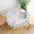 thumbnail image 1 of YFYANG 60 inch Round Table Cloth, Reusable Polyester Colorful Plaid Floral Pattern Table Cover for Indoor Outdoor Kitchen Restaurant Table Decoration Tablecloths, 1 of 8
